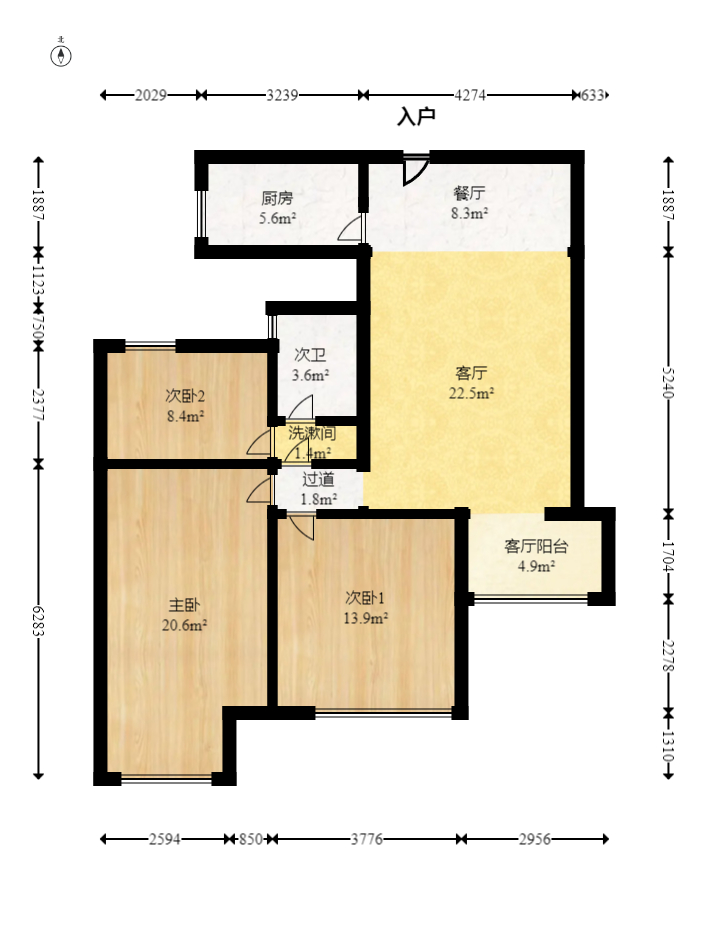 绿地中央广场  3室2厅1卫    88.0万 绿地中央广场  3室2厅1卫    88.0万户型图