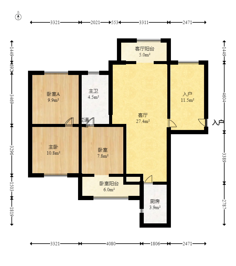 家和院  4室2厅1卫   75.00万室内图1