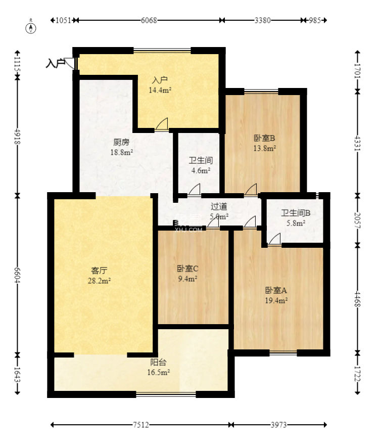 麓山枫情  3室2厅1卫    130.0万