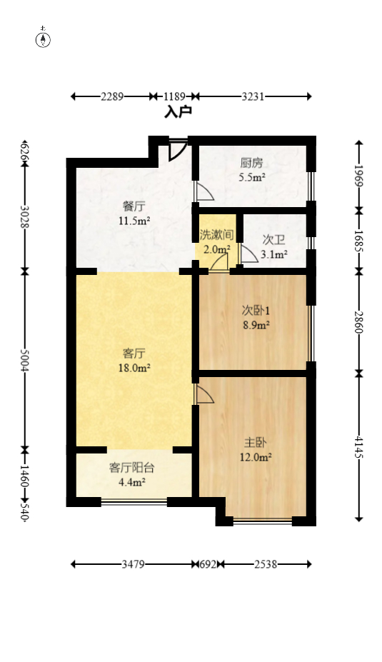 蘭亭都薈（璟峰苑）  2室2廳1衛(wèi)    113.0萬室內(nèi)圖1