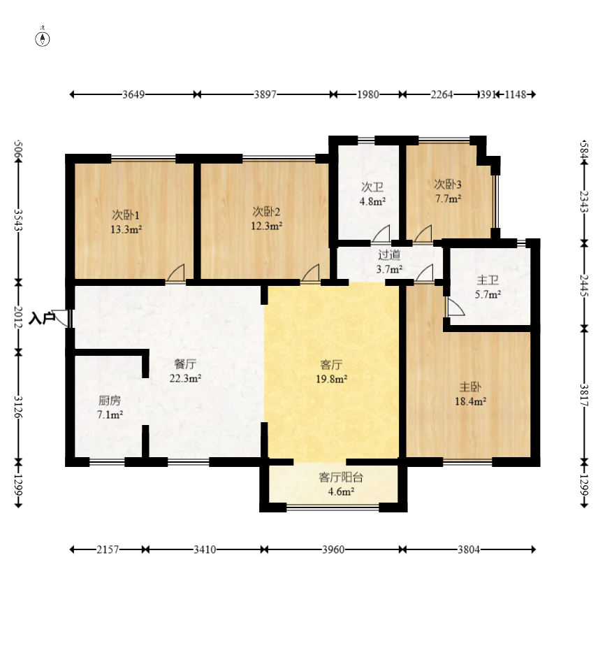 保利天禧D区  4室2厅2卫   188.00万室内图1