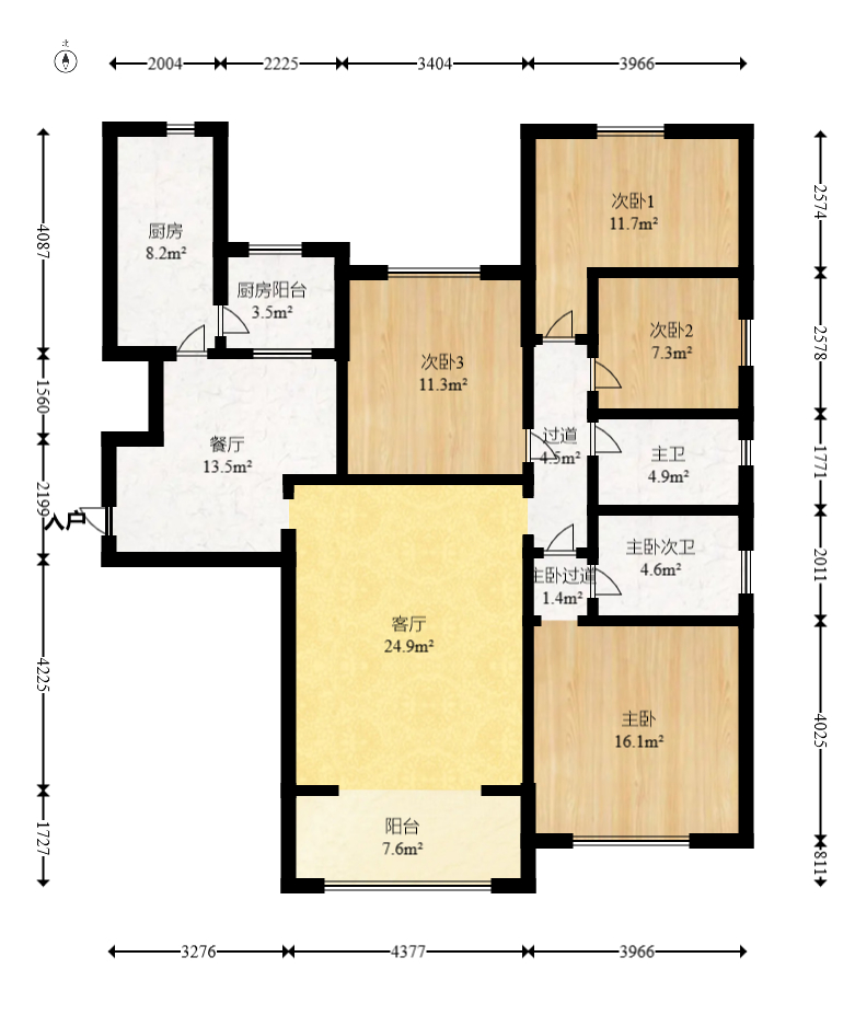 恒大御景天下城一期 4室2厅2卫 99.0万 恒大御景天下城一期 4室2厅2卫 99.0万户型图