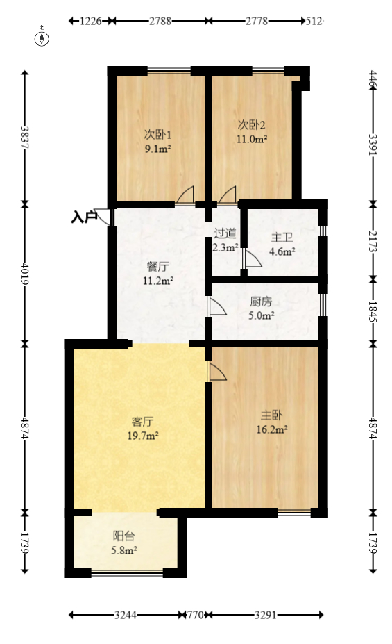 山語城二期  3室2廳1衛(wèi)    78.0萬室內(nèi)圖1