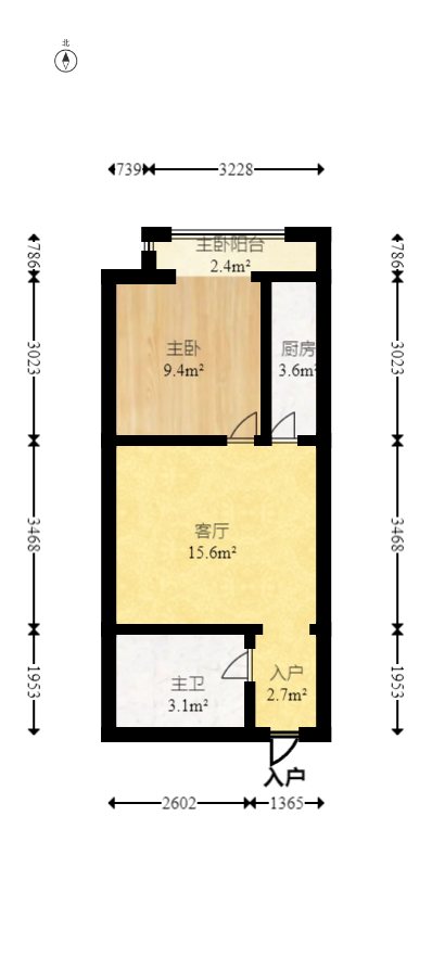 时代星城  1室1厅1卫   19.00万室内图1