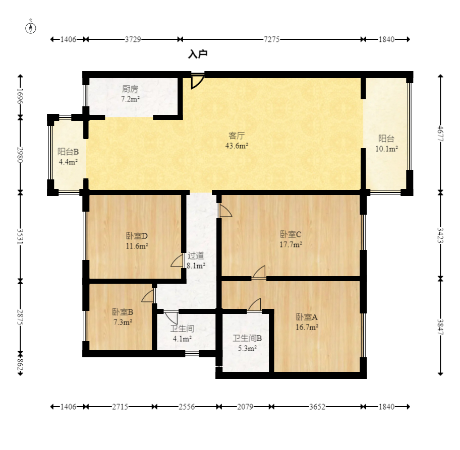 梅溪湖金茂湾  4室2厅2卫    127.0万 梅溪湖金茂湾  4室2厅2卫    127.0万户型图