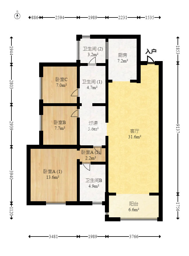 中建梅溪湖中心  3室2厅2卫   168.00万
