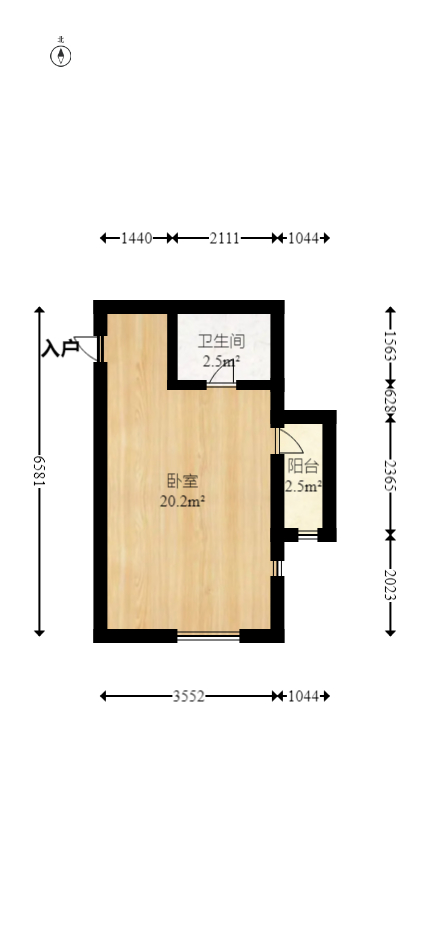 才子佳苑一期/二期  1室1厅1卫   20.00万室内图1