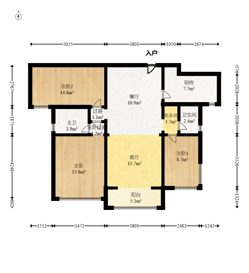 中建悅和城  3室2廳2衛(wèi)    122.0萬室內(nèi)圖1