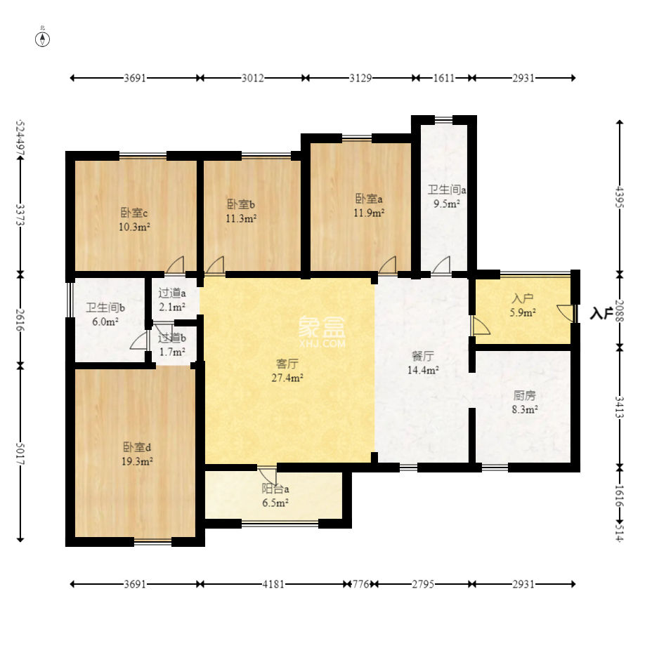 西湖鸿运佳苑  4室2厅2卫    110.8万