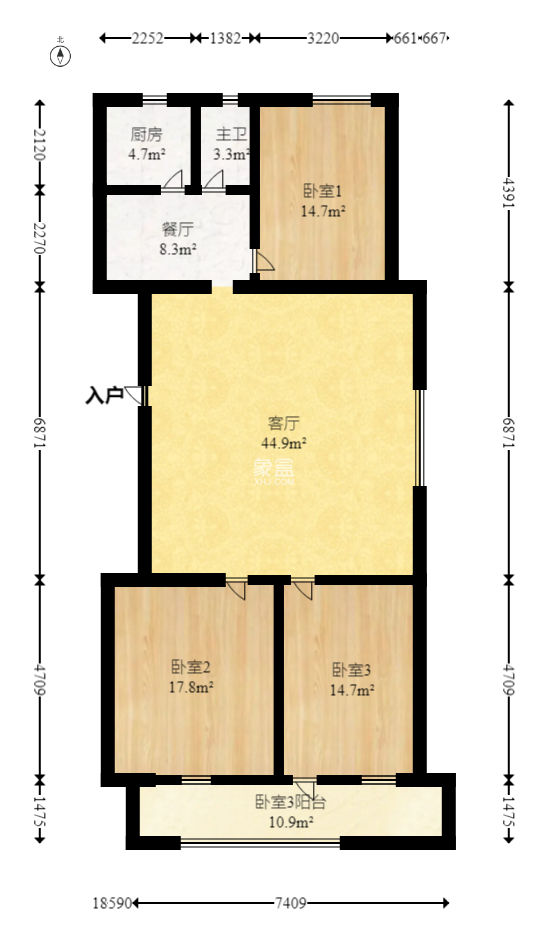 官塘冲社区建安小区  3室2厅1卫   75.00万