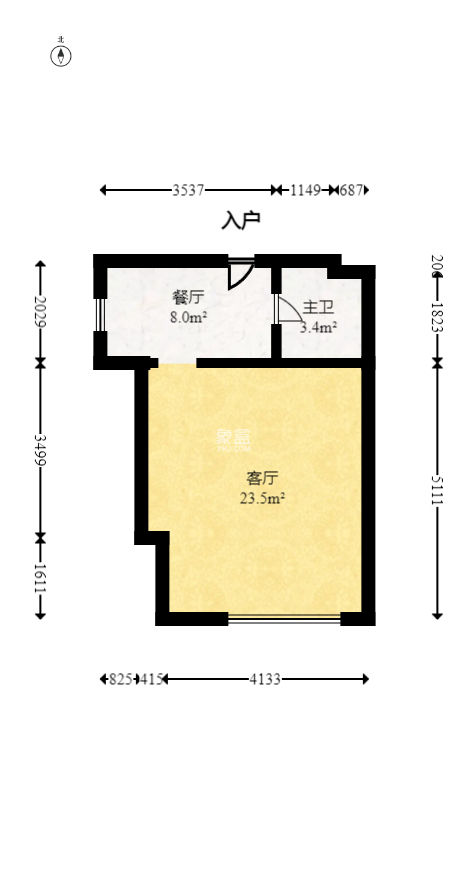 YO领域（领御大厦）  1室1厅1卫   36.80万