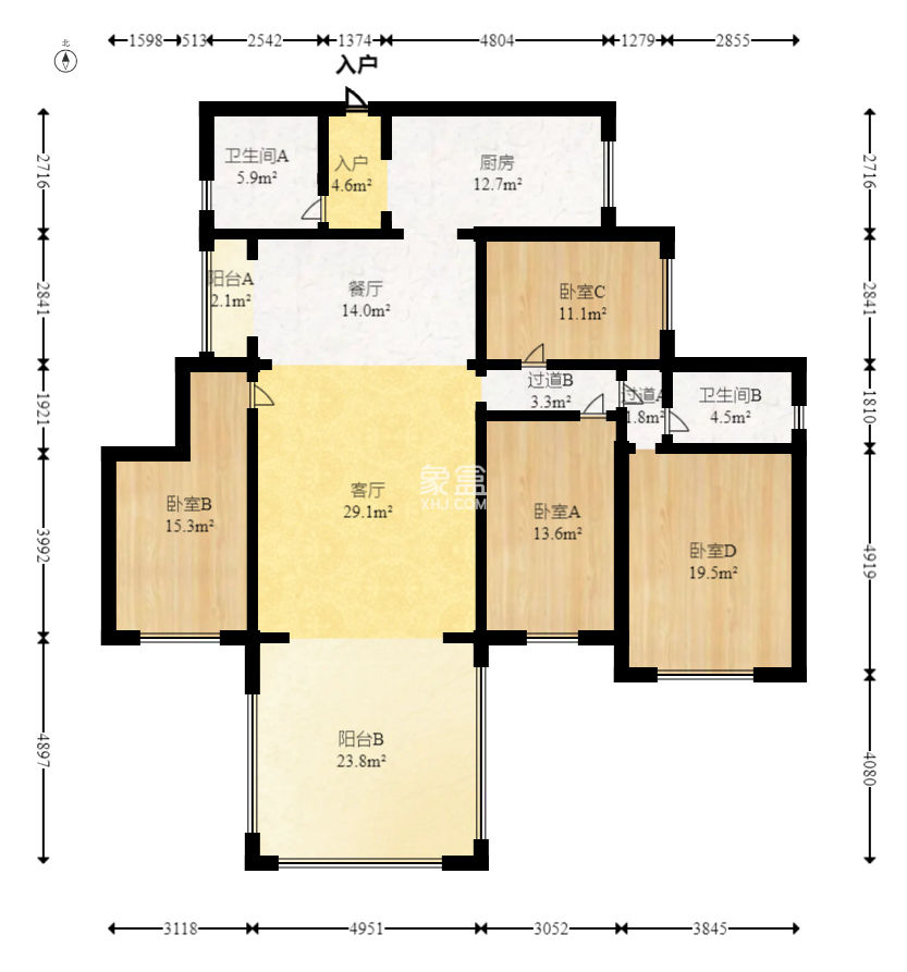 长沙玫瑰园  4室2厅1卫    140.0万
