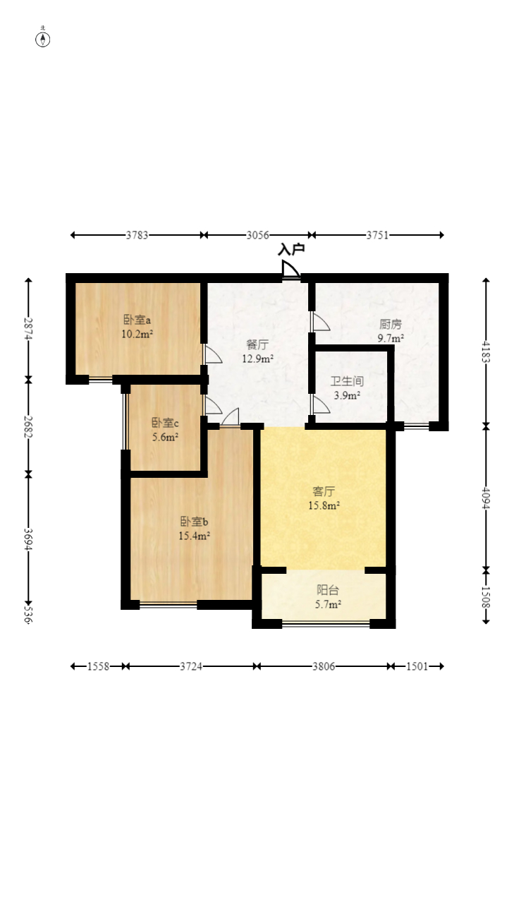 鑫天格林香山  3室2厅1卫    48.8万 鑫天格林香山  3室2厅1卫    48.8万户型图
