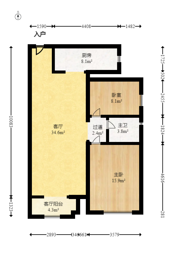 華潤(rùn)鳳凰城三期  2室2廳1衛(wèi)    63.8萬(wàn)室內(nèi)圖1