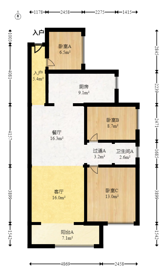 润和之悦(金泽园) 3室2厅1卫 73.0万 润和之悦(金泽园) 3室2厅1卫 73.0万户型图