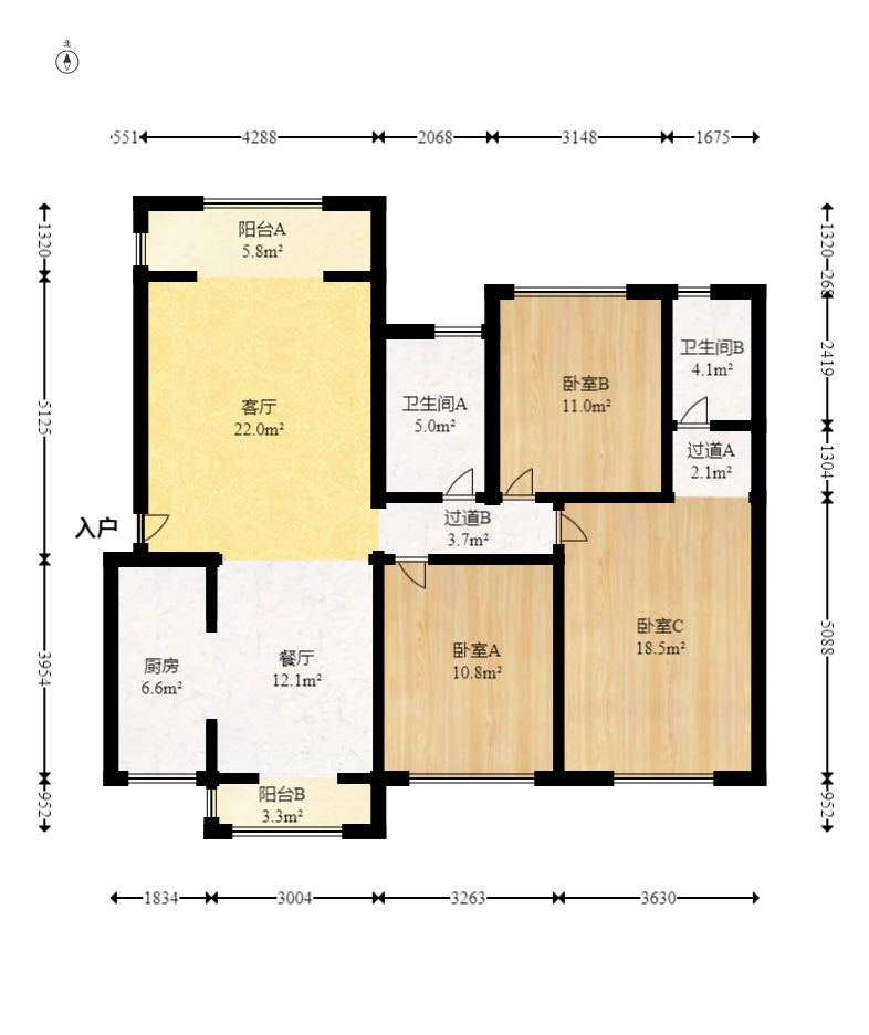 润和又一城 3室2厅2卫 115.8万 润和又一城 3室2厅2卫 115.8万户型图