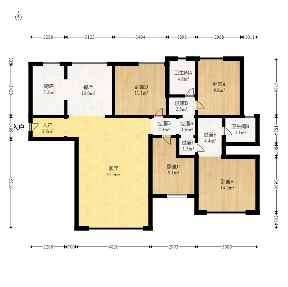 珠江东方明珠(新地东方明珠)三期  3室2厅2卫    80.0万 珠江东方明珠(新地东方明珠)三期  3室2厅2卫    80.0万户型图