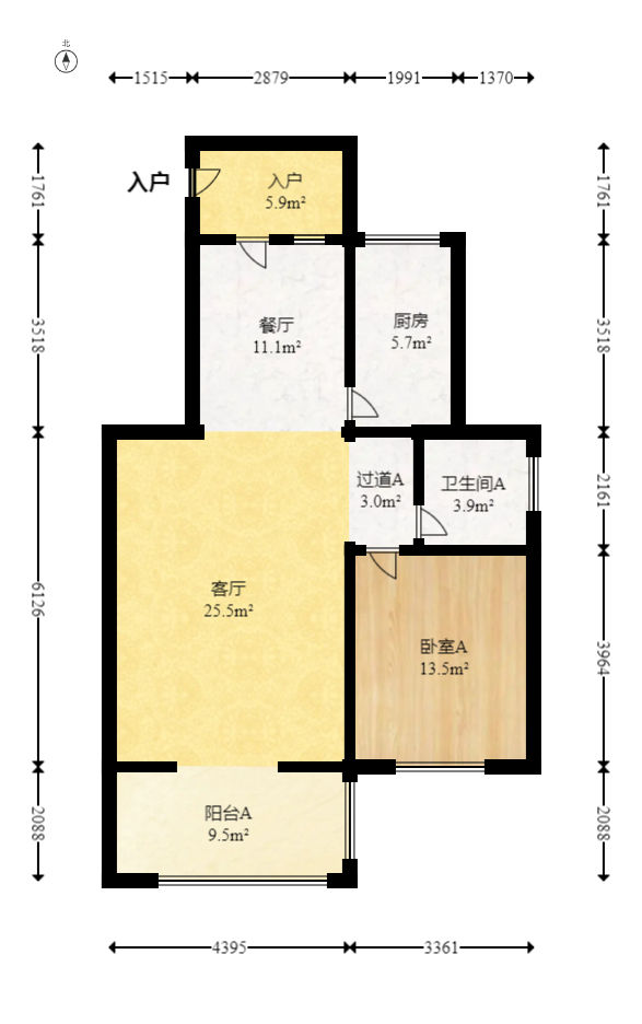 澳海澜庭  3室2厅2卫   63.40万室内图1