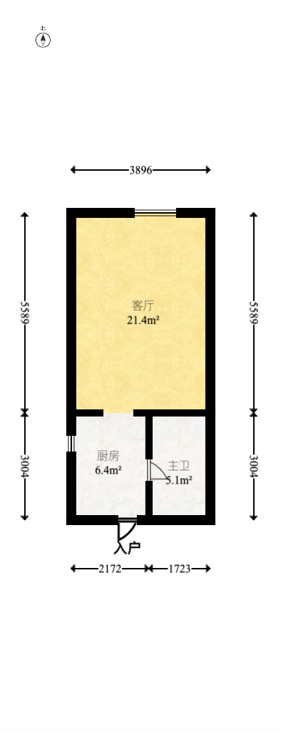 融圣国际  1室1厅1卫    36.0万室内图1