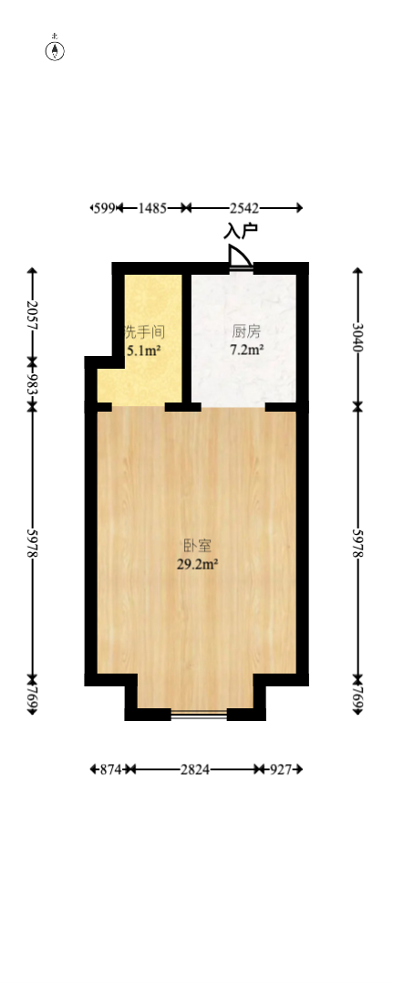 中盛小家碧寓  1室1厅1卫   33.60万室内图1