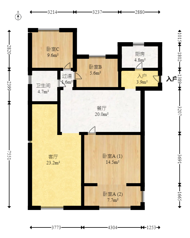 梅溪正荣府  4室2厅2卫   168.00万室内图1