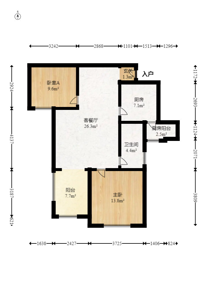 诚兴园  2室2厅1卫   59.00万室内图1