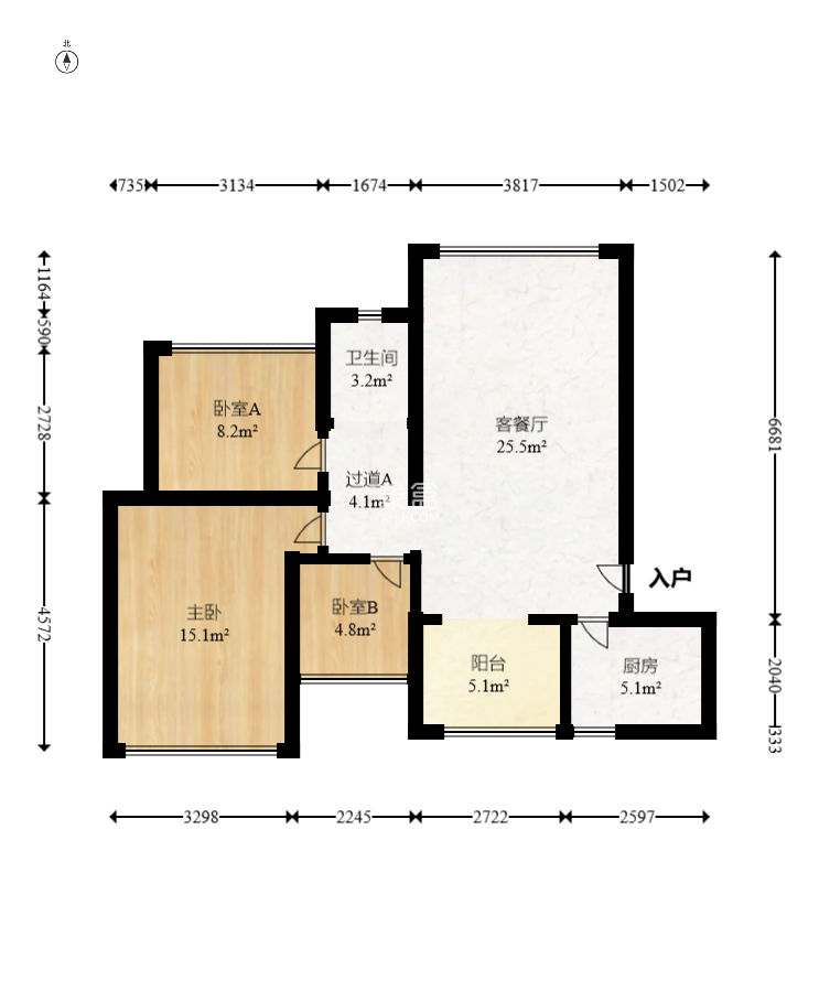 长房时代城  3室2厅1卫   82.00万