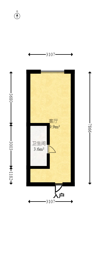新城悦隽公园  1室1厅1卫    22.0万室内图1