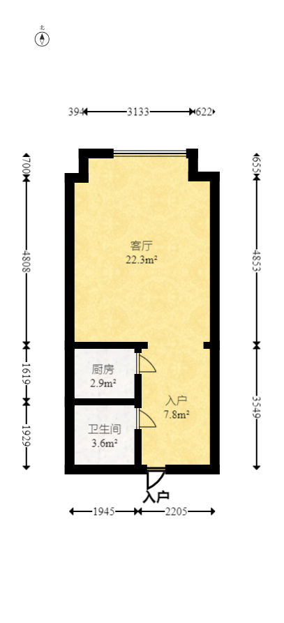 新城悦隽 2室1厅1卫 37.2万 新城悦隽 2室1厅1卫 37.2万户型图