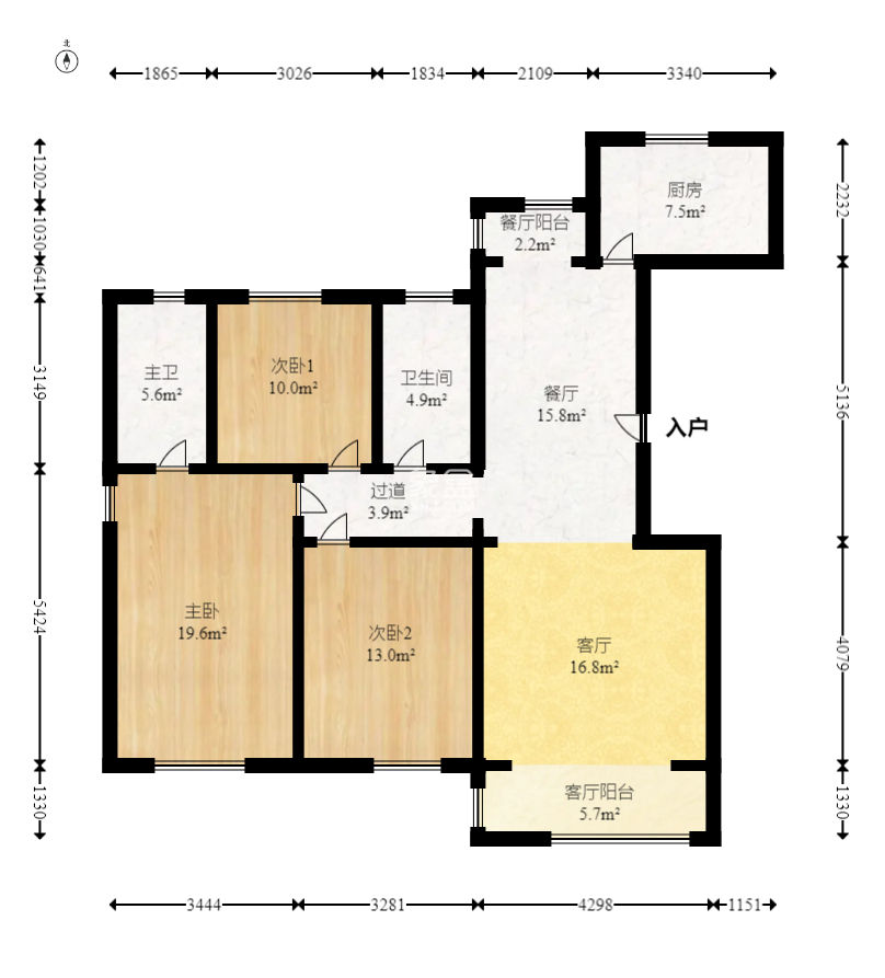 奥凯花园  3室2厅2卫   94.00万