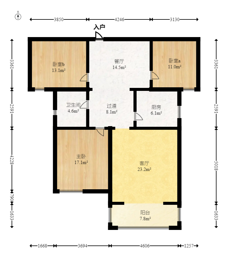 富基世紀(jì)公園  3室2廳1衛(wèi)    48.8萬室內(nèi)圖1