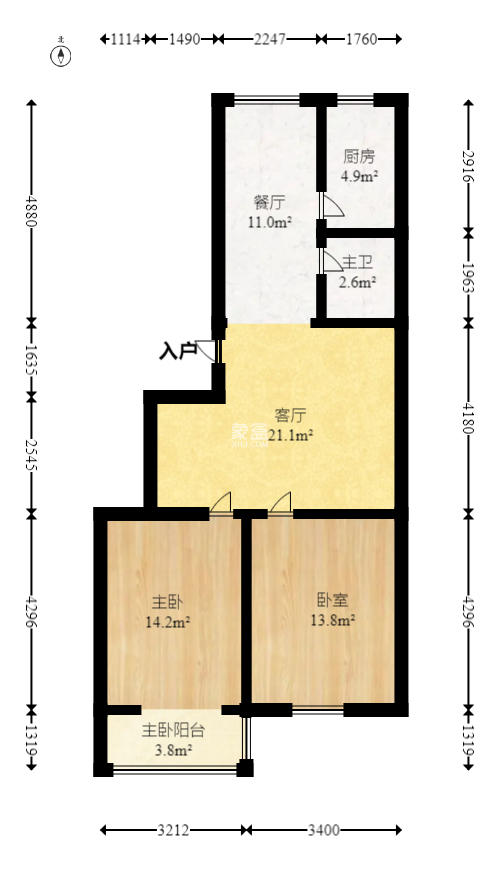 广泰家园  2室2厅1卫   43.80万室内图1