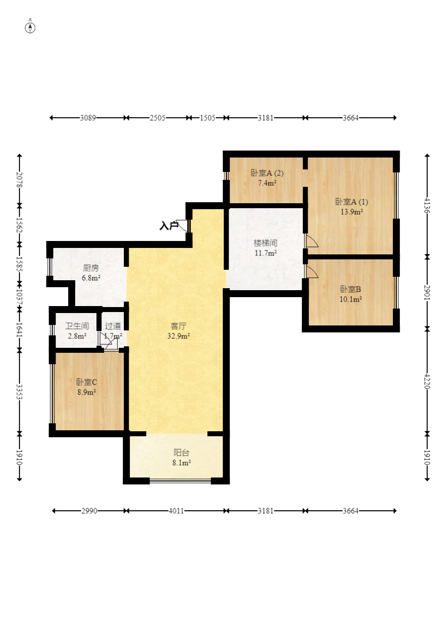 梅溪正荣府  4室2厅2卫   209.90万室内图1