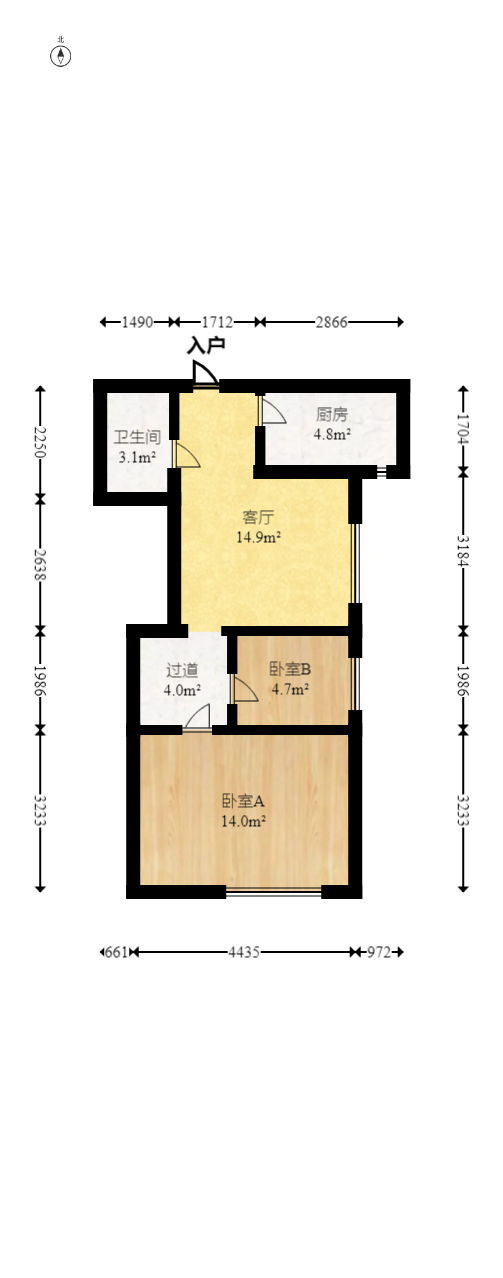 西子湖畔沃府  2室2厅1卫    49.98万室内图1