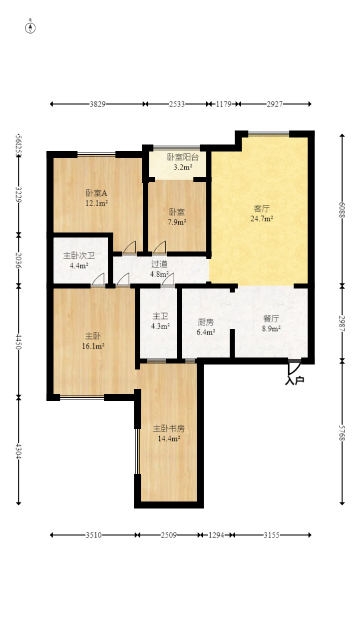 荣鑫家园 3室2厅2卫 55.0万 荣鑫家园 3室2厅2卫 55.0万户型图