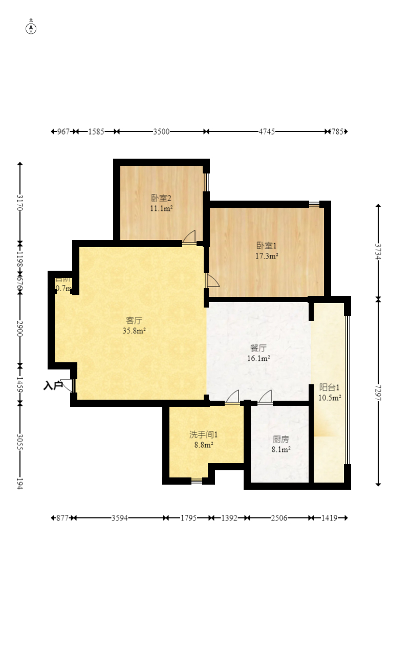 南园小区  5室2厅1卫   164.40万室内图1