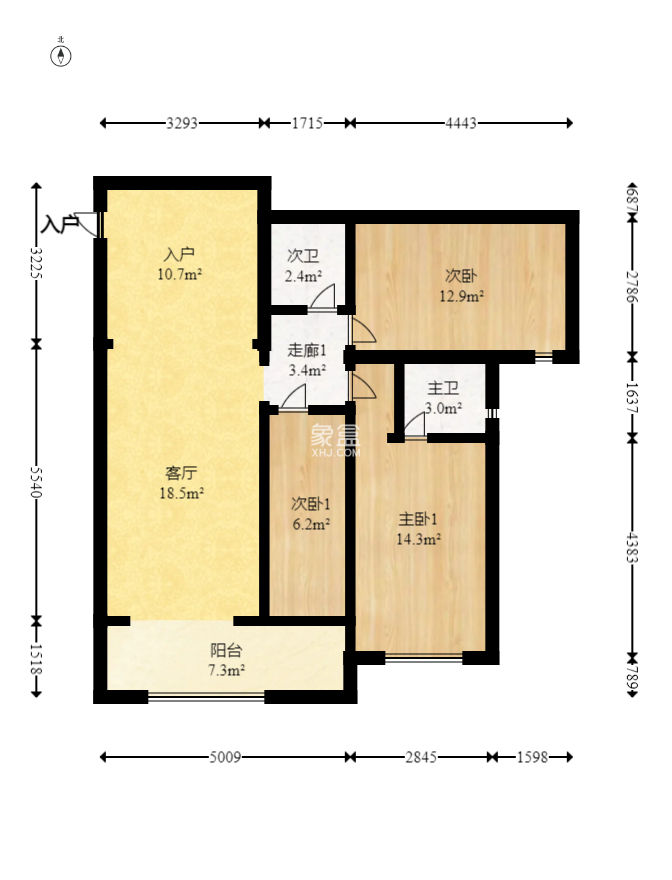 华润中心  2室2厅2卫   235.00万