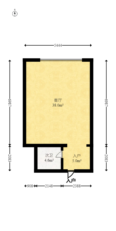 钱隆樽品(一、二、三期)  1室1厅1卫   40.00万室内图1