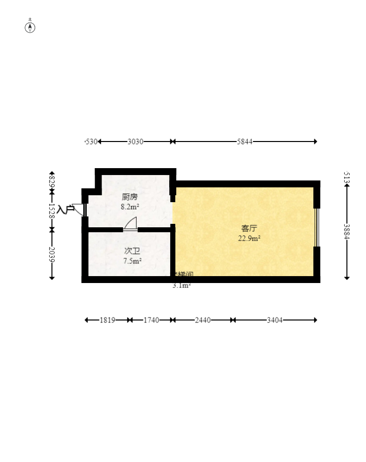 圆泰长沙印  2室1厅2卫   116.00万室内图1