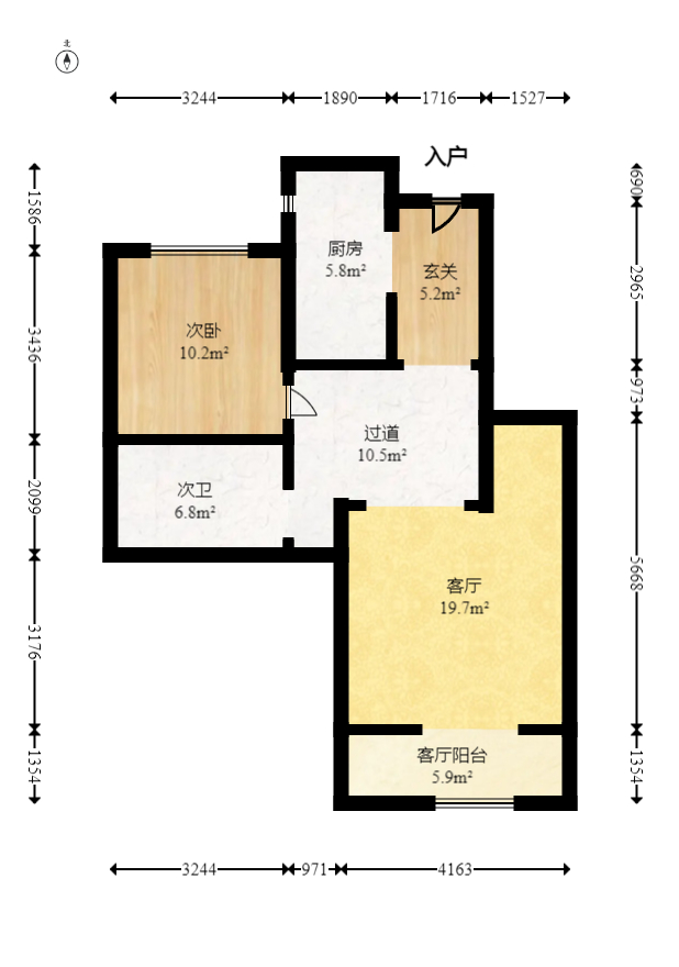 世茂铂翠湾二期  3室2厅1卫   168.00万室内图1