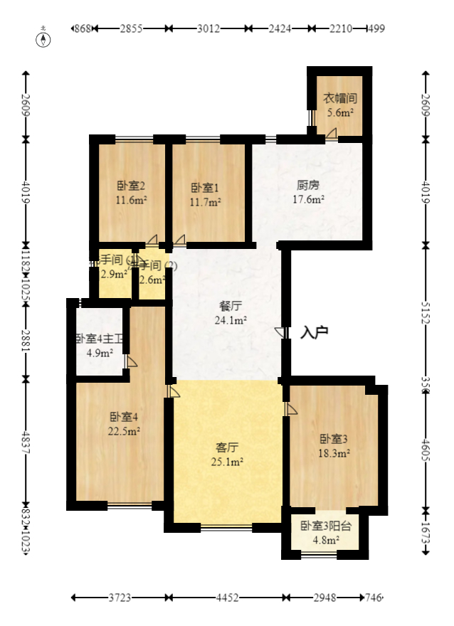 阳光锦城  4室2厅2卫   298.00万室内图1
