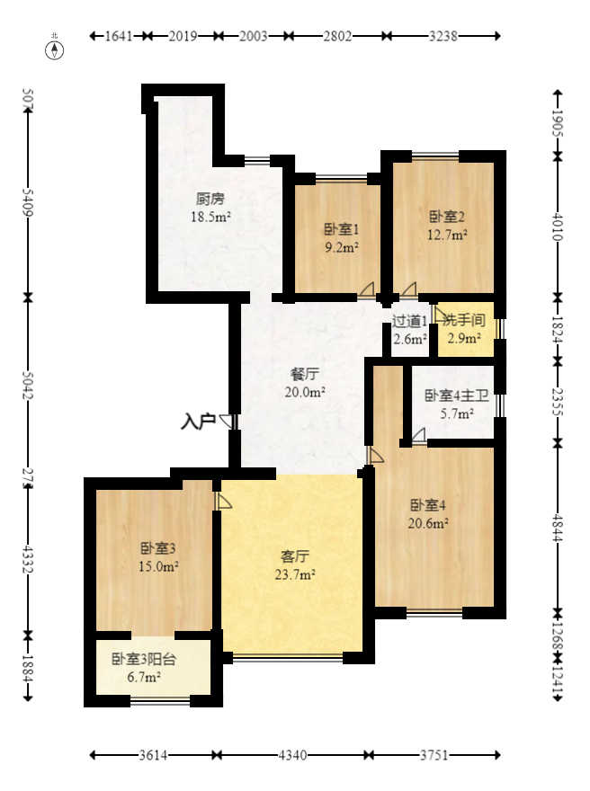 阳光锦城  3室2厅1卫   310.00万室内图1