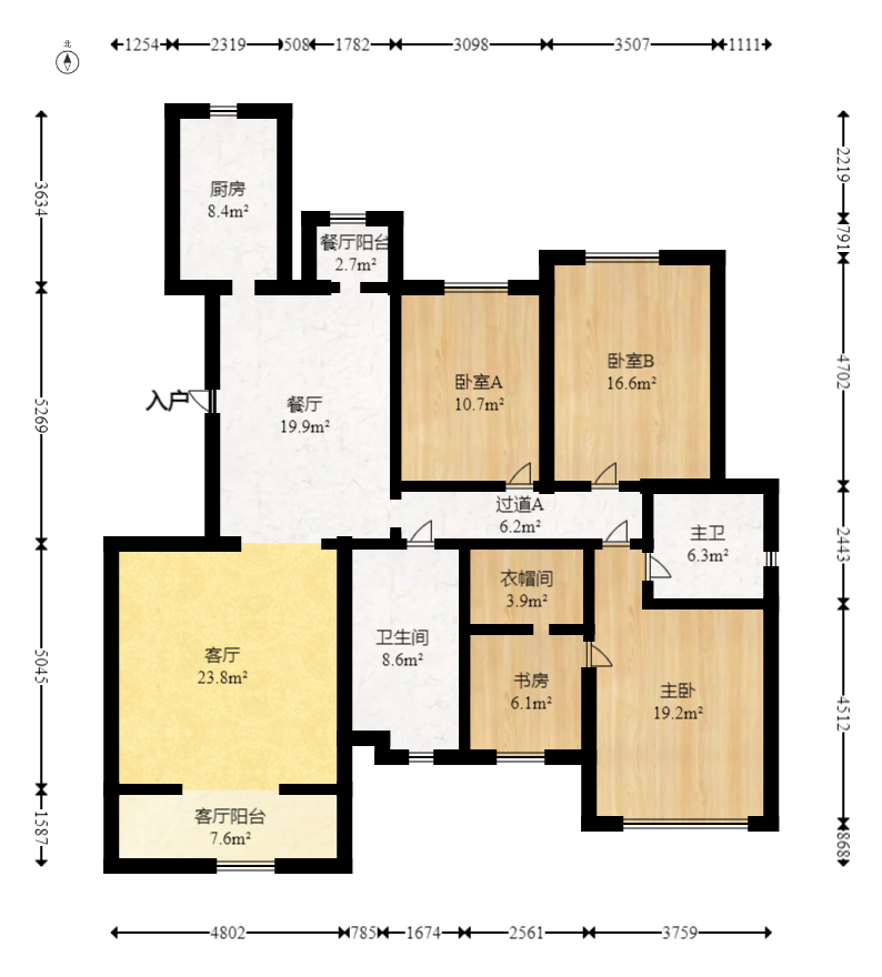 八方小区D区  4室2厅2卫   500.00万室内图1