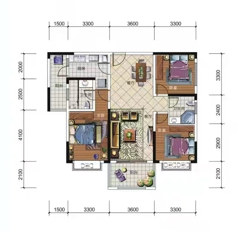城市公园 3室2厅2卫 35.0万 城市公园 3室2厅2卫 35.0万室内图