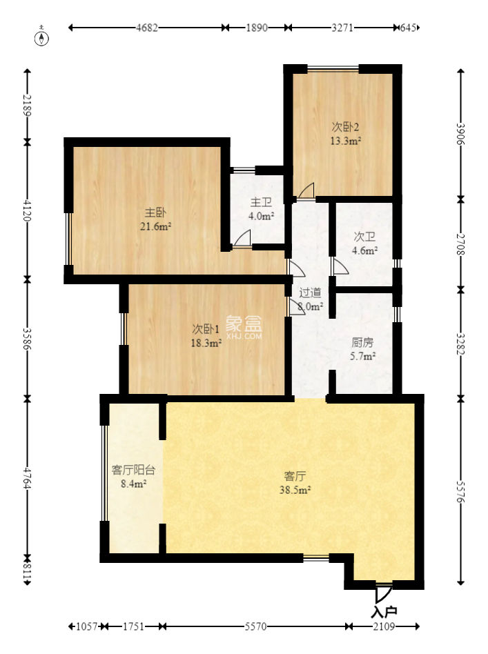 建发汇金国际  3室2厅1卫   168.00万