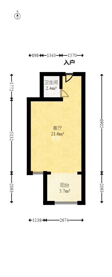 建安像素汇  1室1厅1卫   25.00万