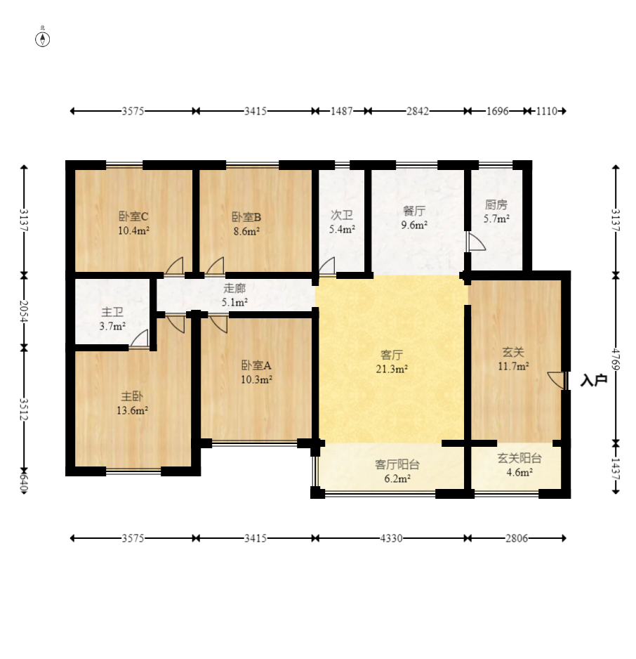 水墨林溪  4室2厅2卫    148.0万室内图1