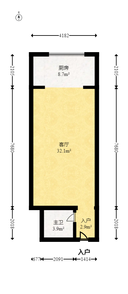 山水湾 1室1厅1卫 32.0万 山水湾 1室1厅1卫 32.0万户型图