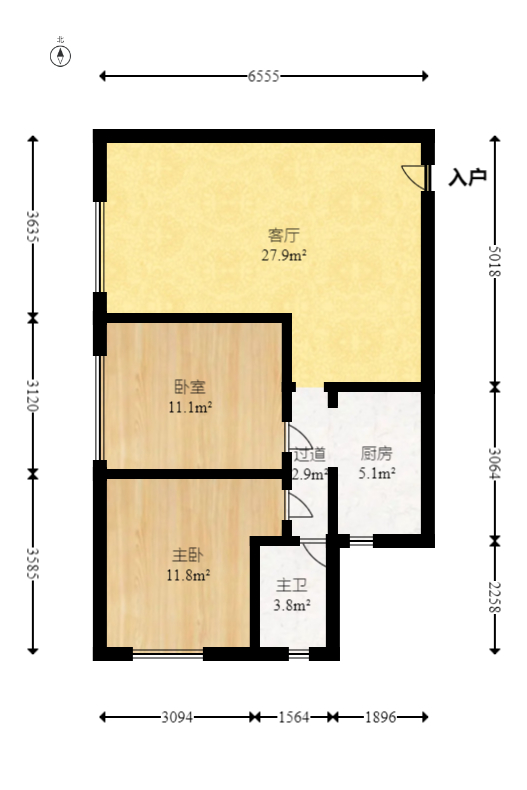 锦绣兰亭  2室2厅1卫   49.30万室内图1