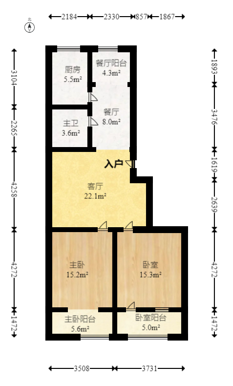 中南汽车世界  3室2厅1卫   32.80万室内图1